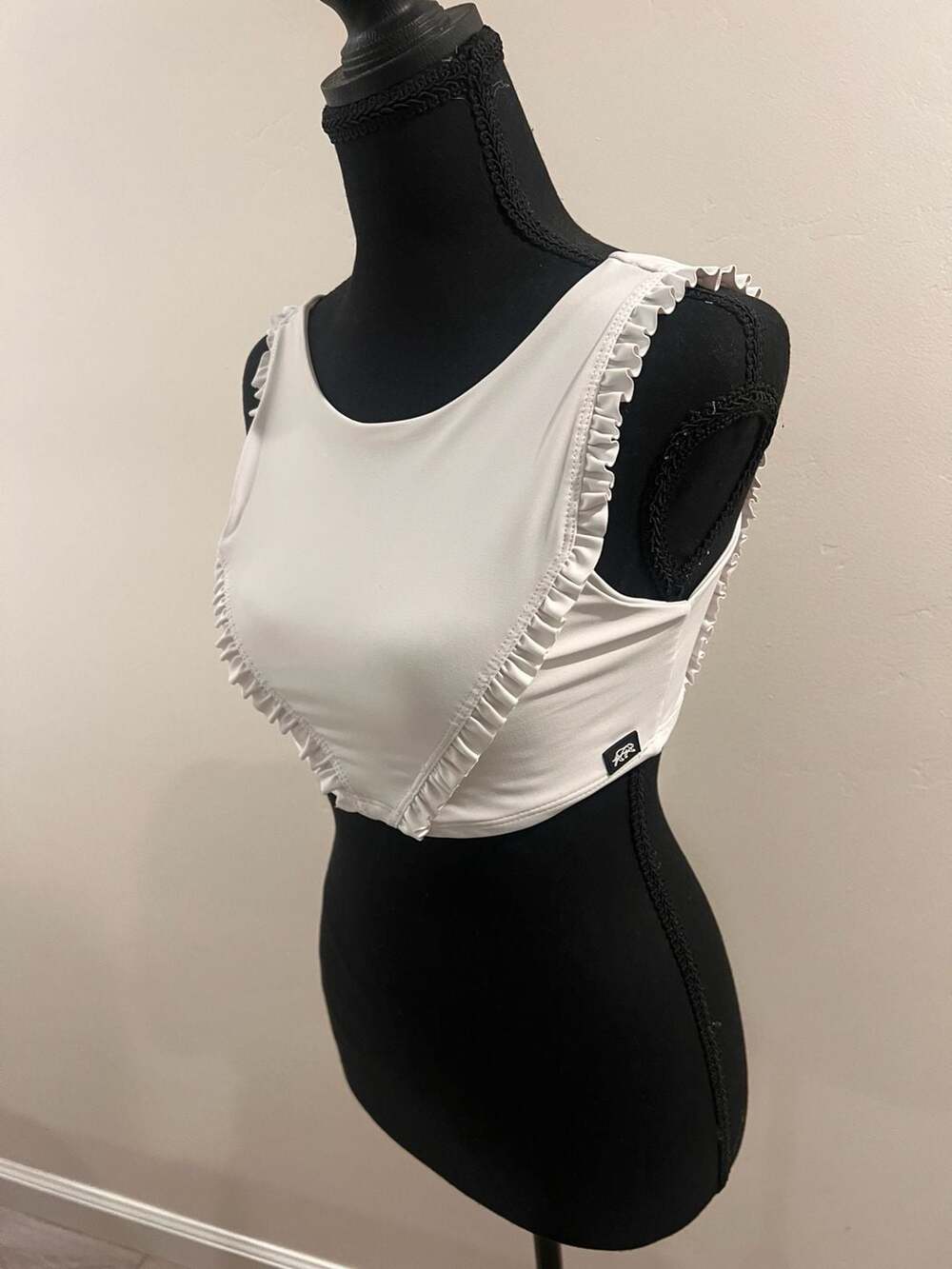 Tiger Friday White Ruffle Crop Top
